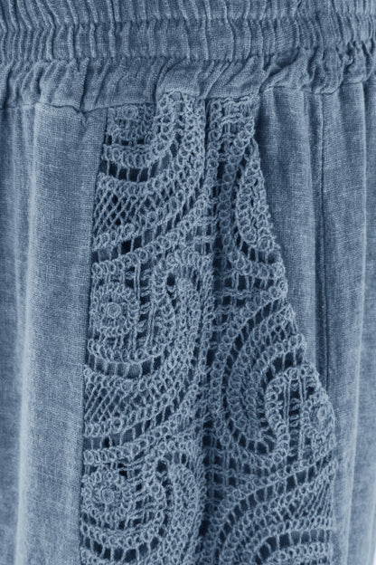 2 Crochet Pocket Linen Trouser