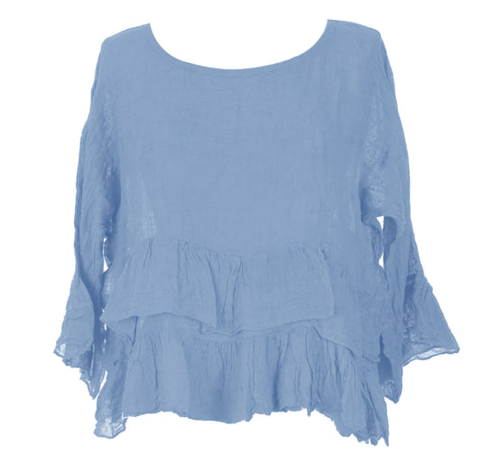 Frill Hem Linen Top