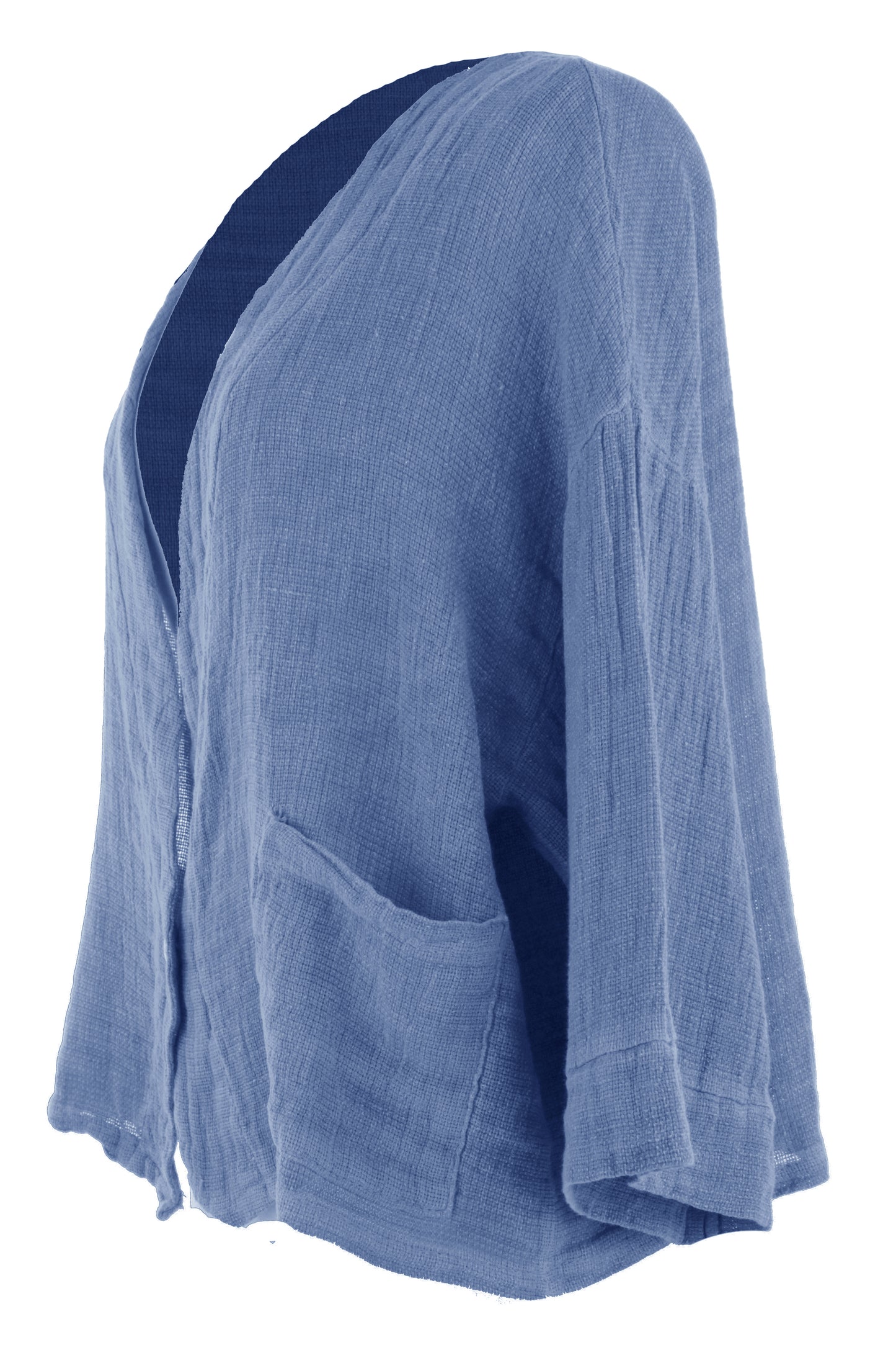 One Button Teabag Linen Jacket