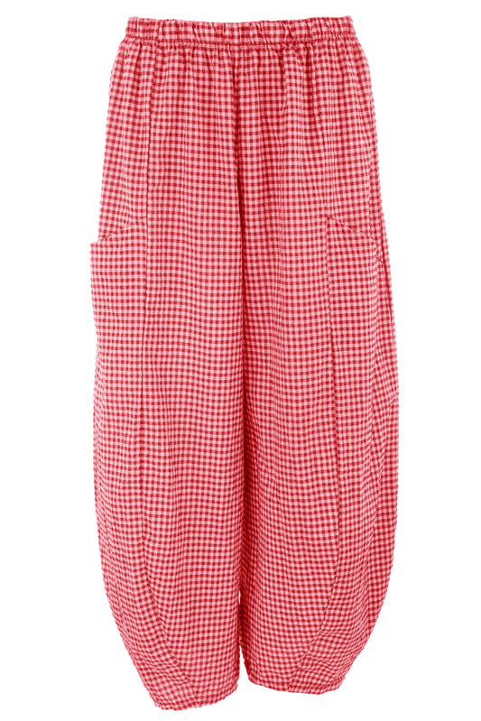 Barrel Leg Gingham Trouser