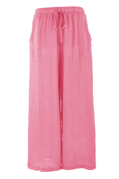 2 Pocket Wide Leg Linen Trouser