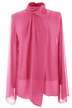 Load image into Gallery viewer, Pleat Detail High Neck Silk Blouse
