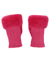 Load image into Gallery viewer, Faux Fur Cashmere Knit Fingerless Gloves
