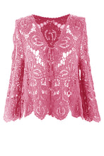 Load image into Gallery viewer, Tie Front Crochet Cardigan
