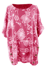 Load image into Gallery viewer, Dandelion Print Button Detail Top
