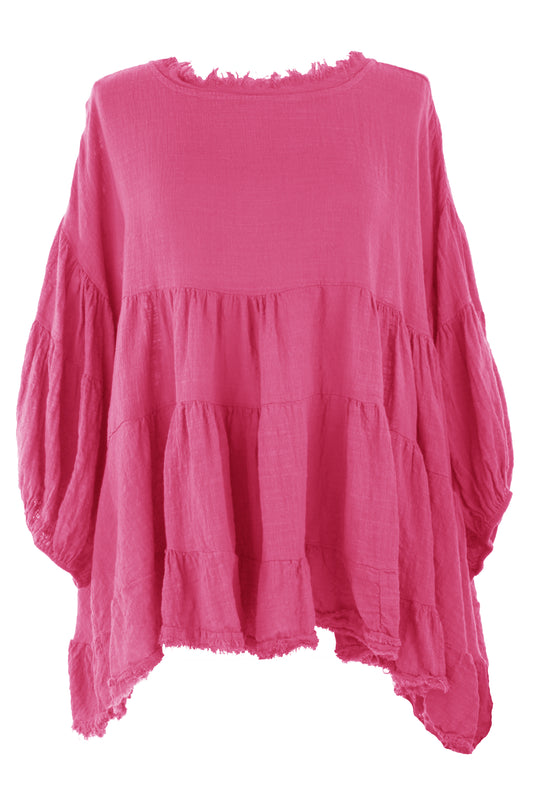 Balloon Sleeve Tiered Top