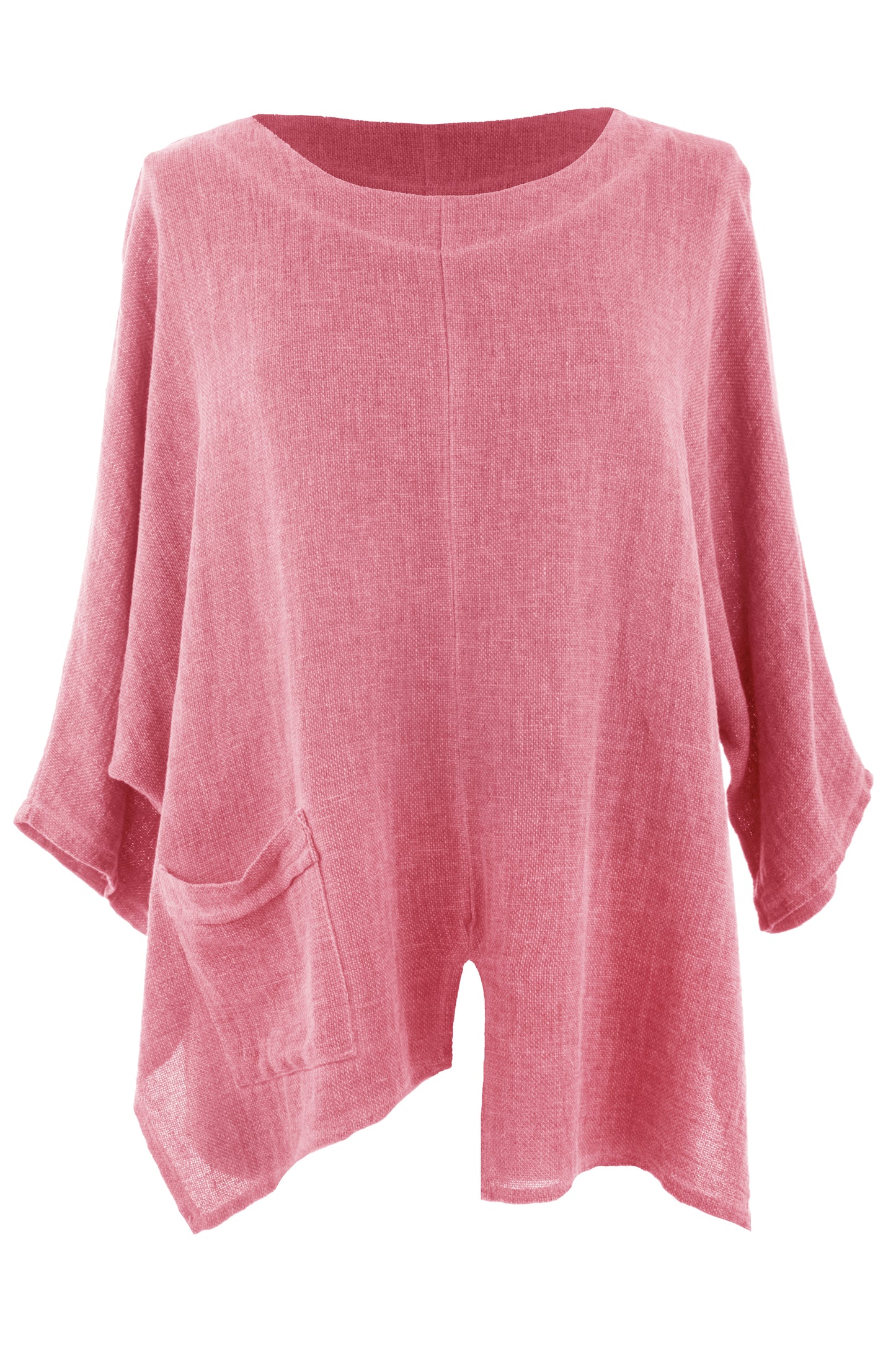 V Cutout Hem Linen Teabag Top