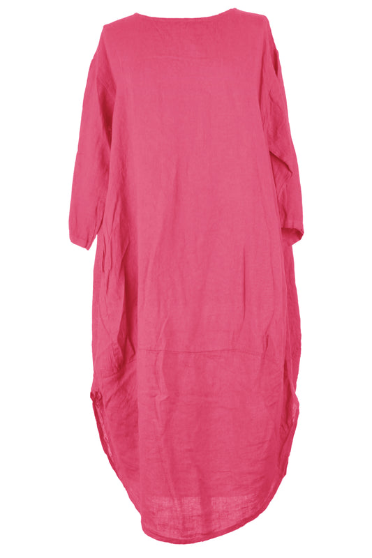 2 Pocket Cocoon Linen Midi