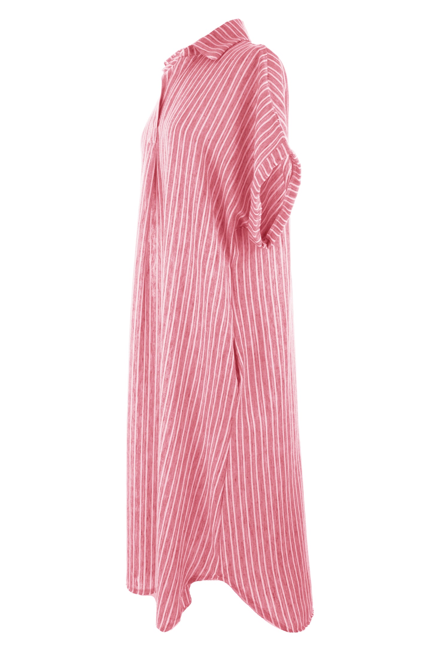 Stripe Print Collar Midi