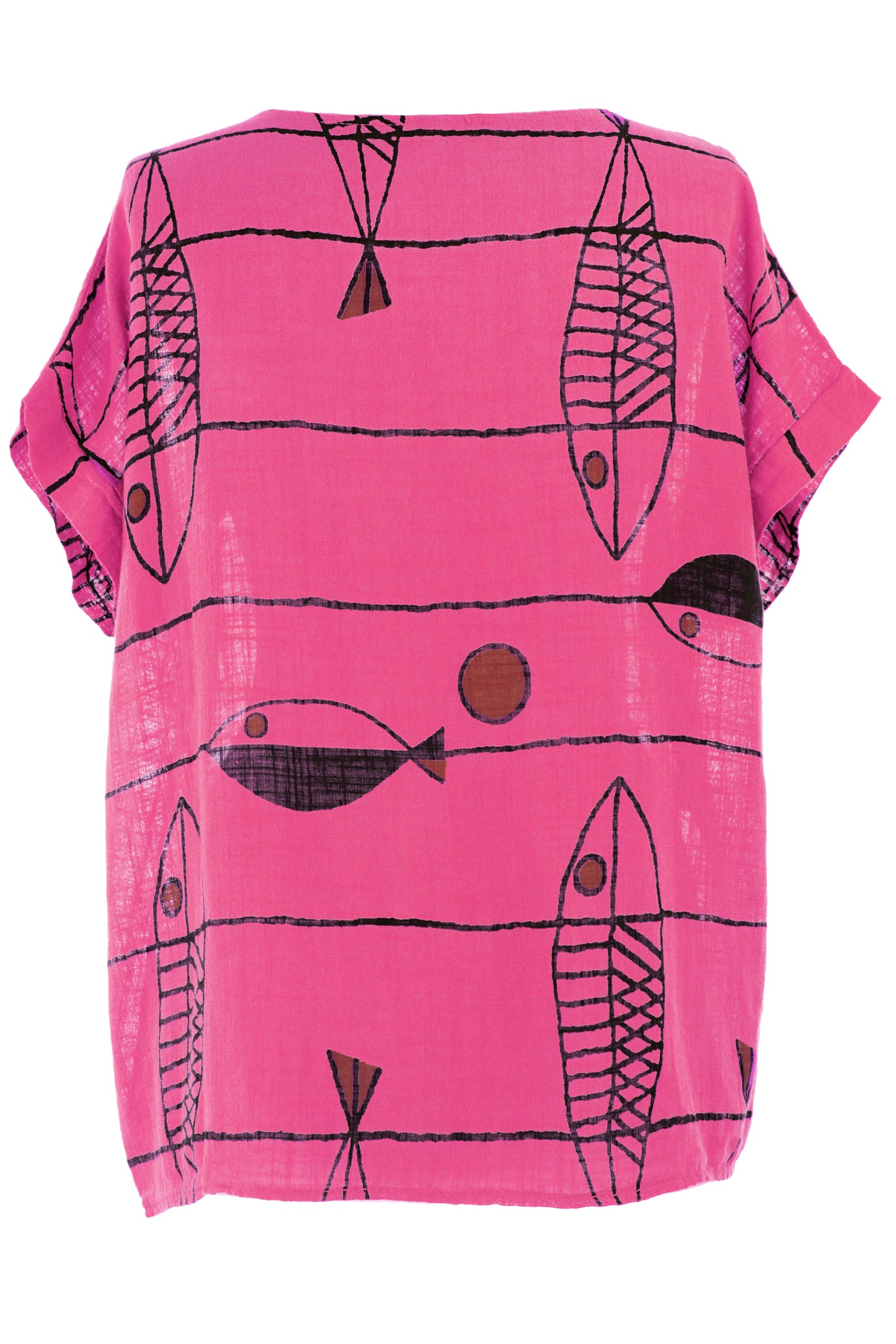Fish Print Cotton Top