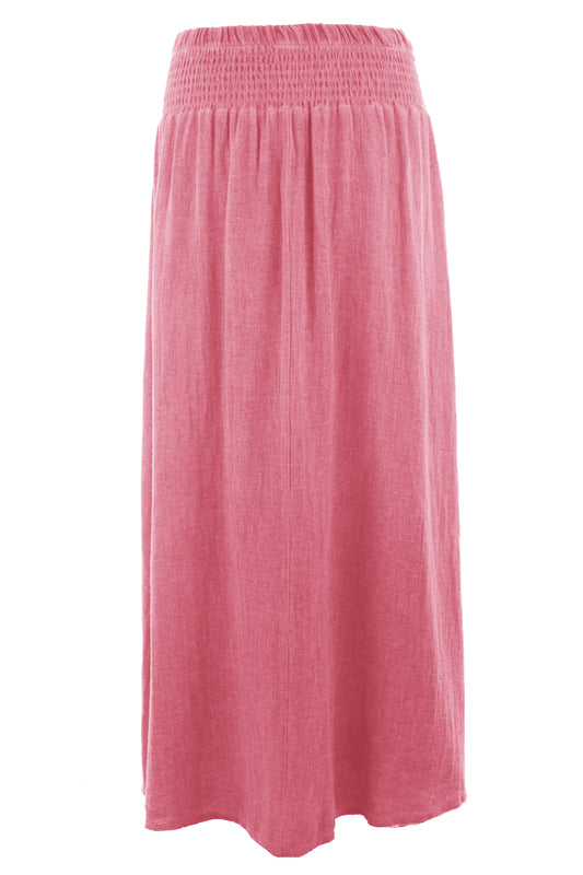 Teabag Linen Maxi Skirt