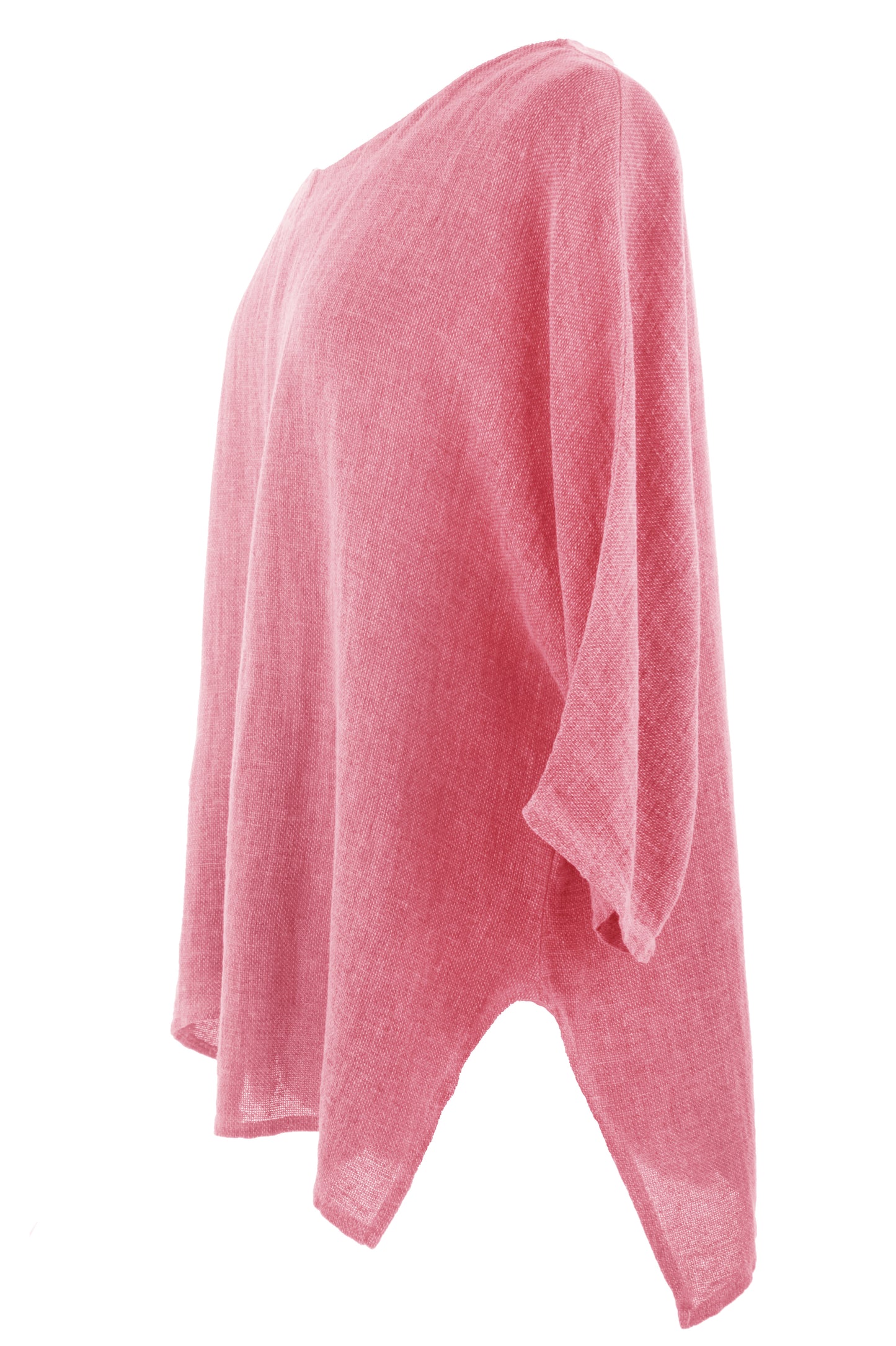 V Cutout Hem Linen Teabag Top