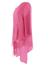 Load image into Gallery viewer, V Neck Asymmetric Silk Top
