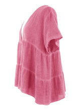 Load image into Gallery viewer, Button Tiered Linen Top

