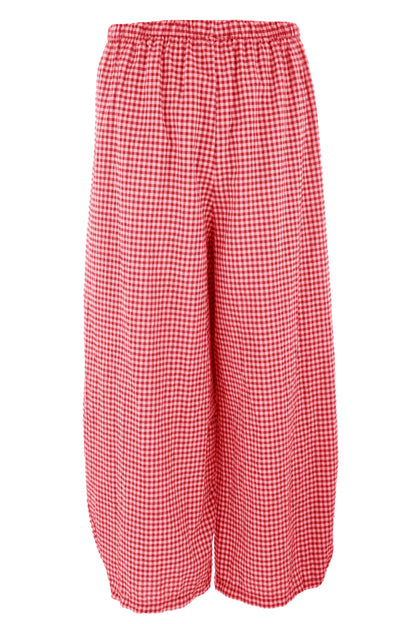 Barrel Leg Gingham Trouser