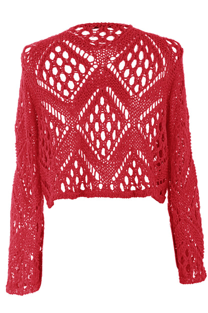 Tie Front Crochet Shrug