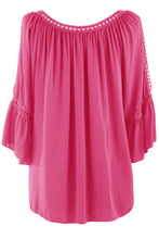 Load image into Gallery viewer, Crochet Trim Cut-out Shoulder Top
