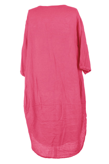 2 Pocket Cocoon Linen Midi
