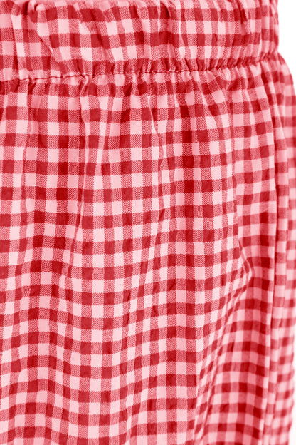 Barrel Leg Gingham Trouser