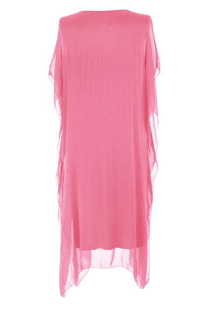 Batwing Silk Kaftan Midi