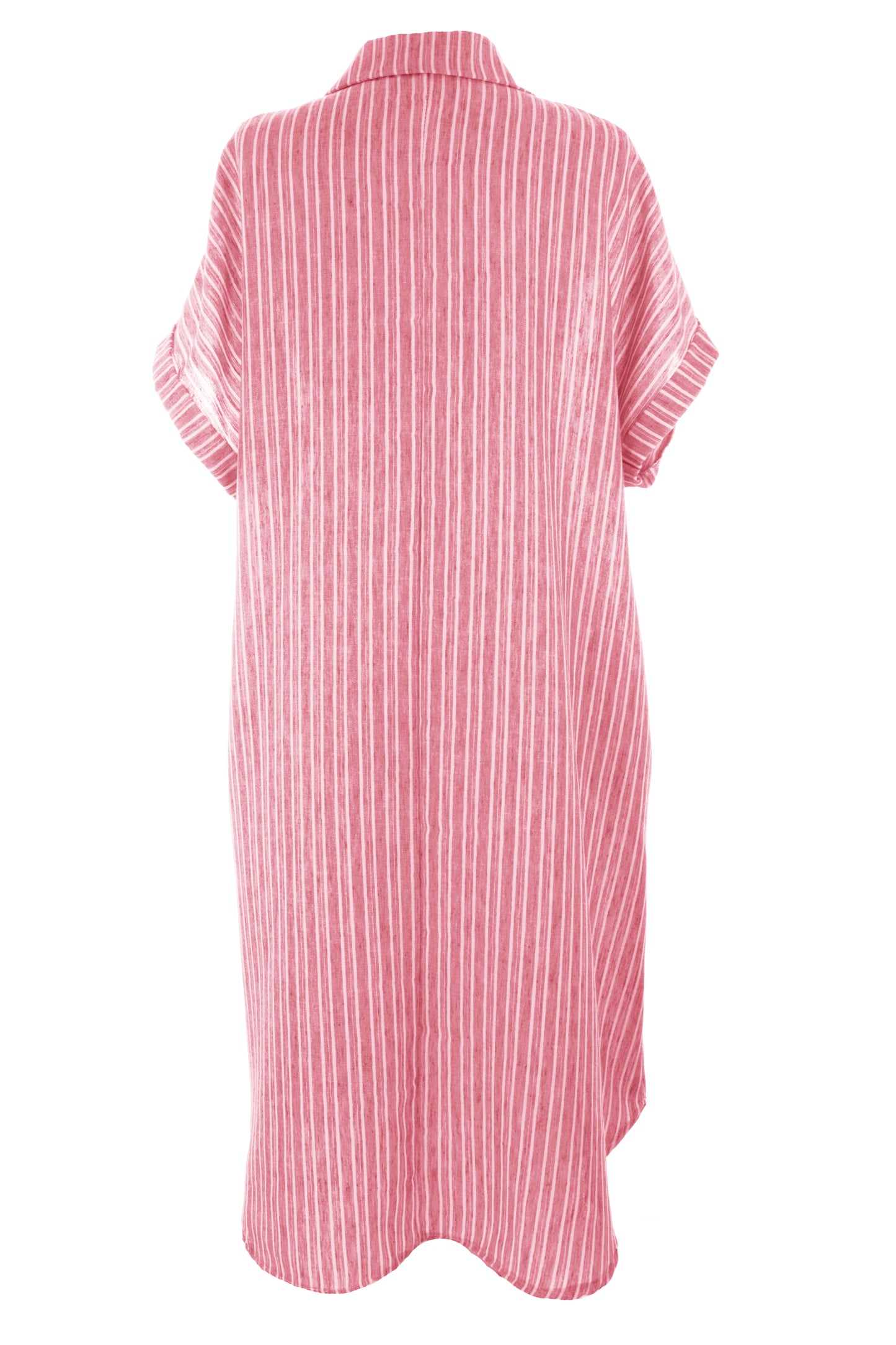 Stripe Print Collar Midi