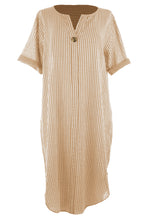 Load image into Gallery viewer, Button Detail Stripe Midi
