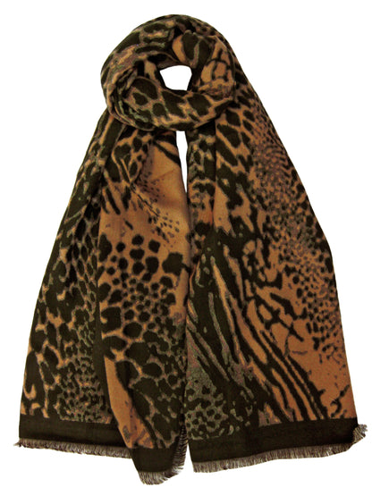 Abstract Leopard Print Cashmere Scarf