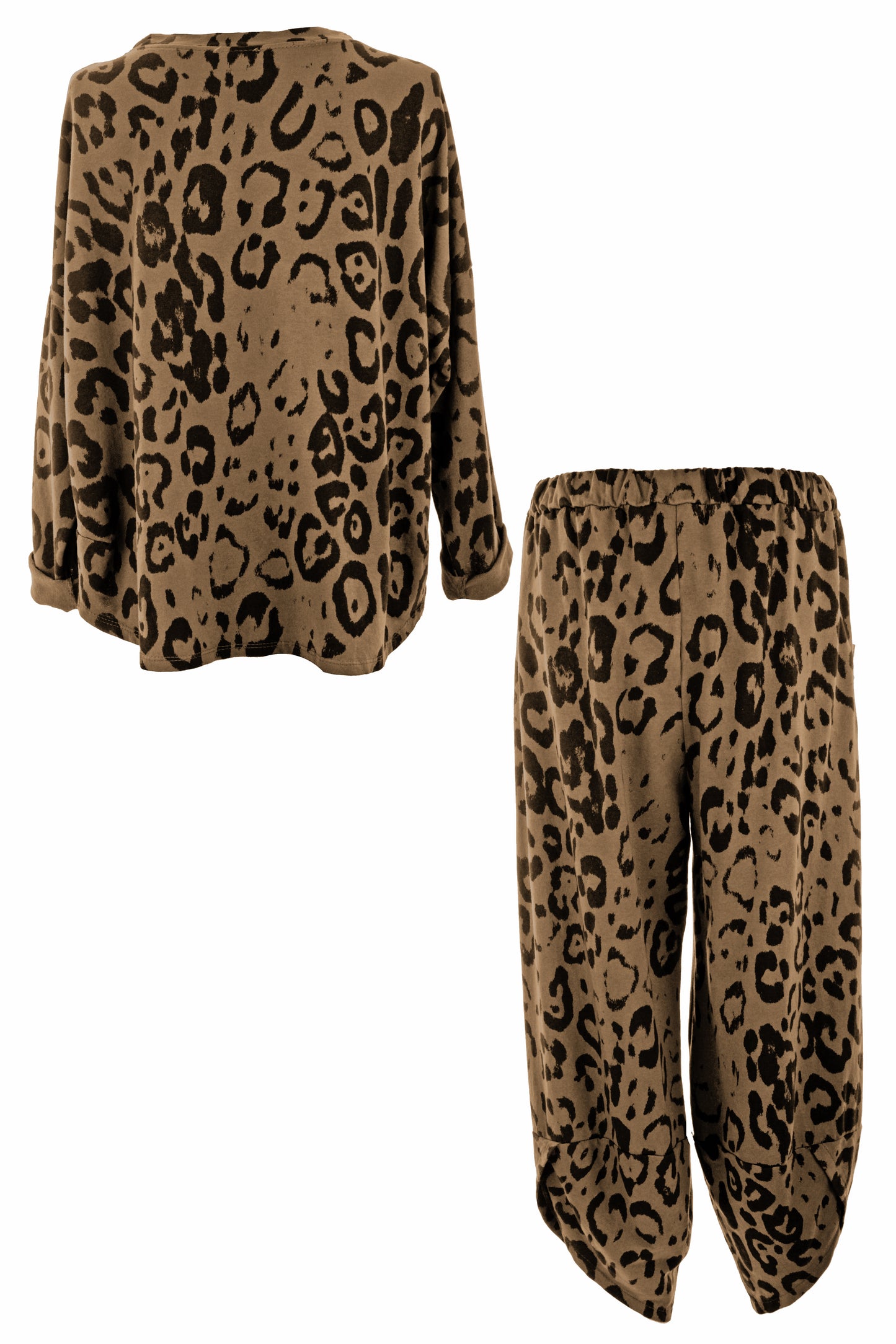 Leopard Print Sweatshirt Jogger Set