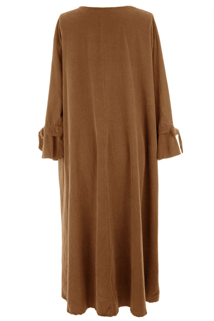 Flower Applique Corduroy Maxi
