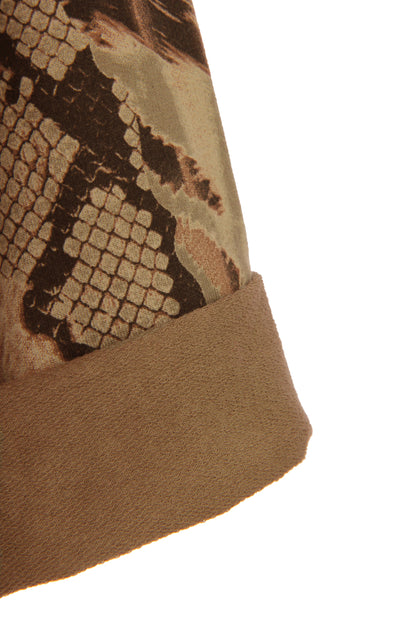 Abstract Leopard Print Cowl Neck Dress