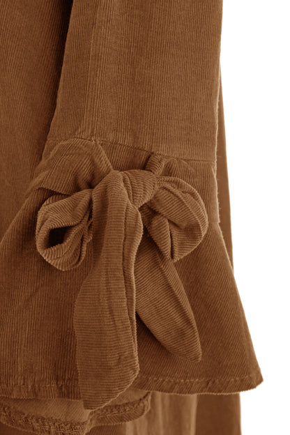 Flower Applique Corduroy Maxi