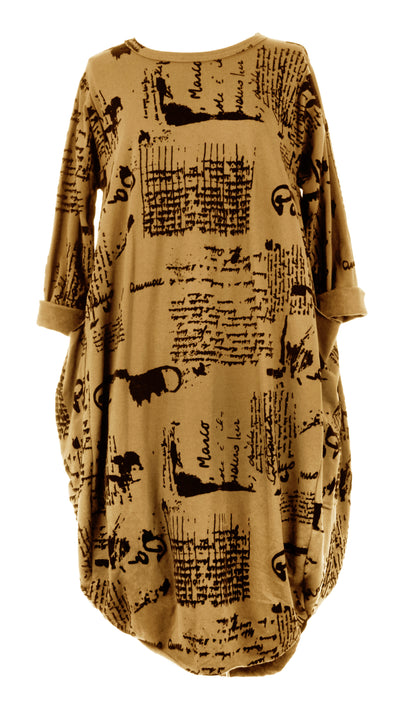 Flocking Script Midi Dress