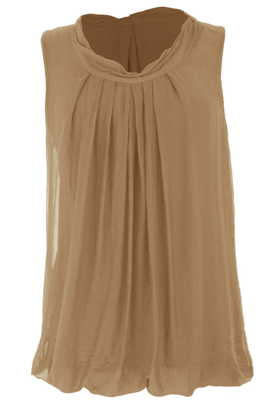 Puffball Silk Top