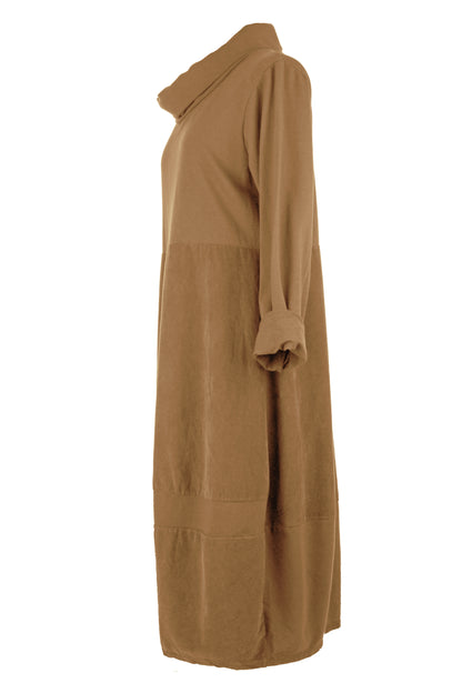 Cowl Corduroy Panel Midi
