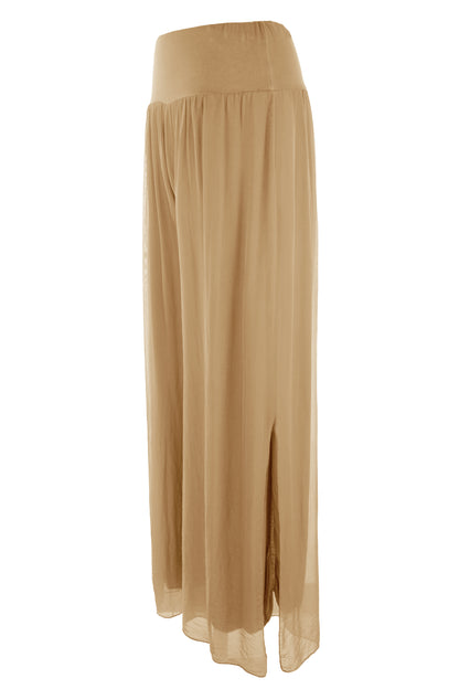 Wide Leg Silk Trouser