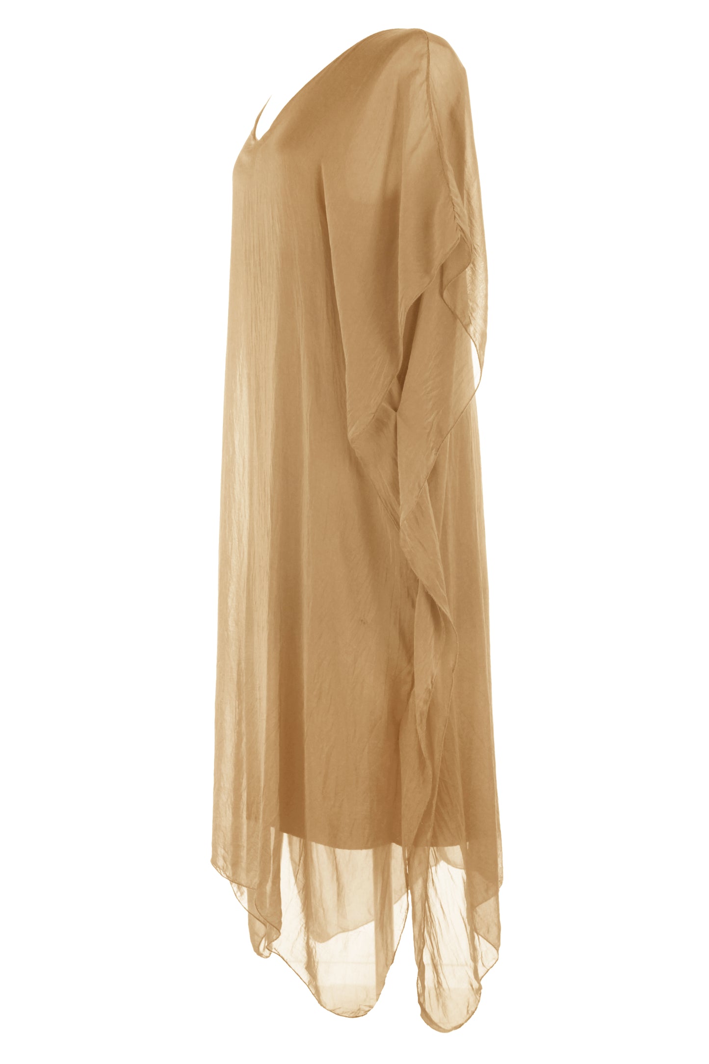 Batwing Silk Kaftan Midi
