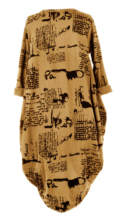 Flocking Script Midi Dress