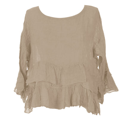 Frill Hem Linen Top