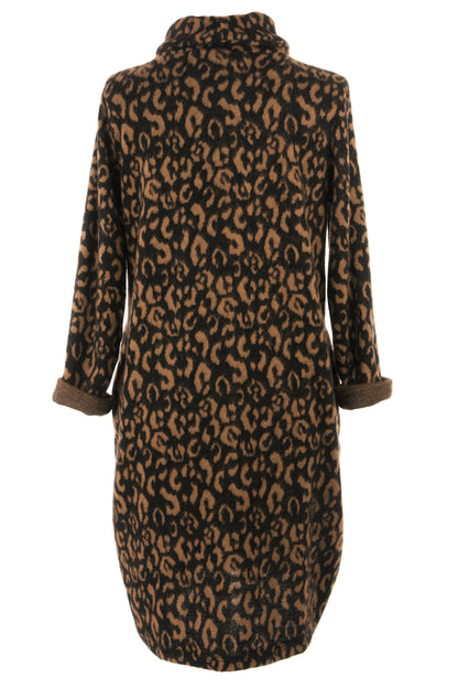 Cowl Cheetah Soft Knit Dress