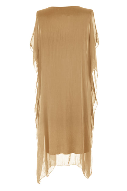 Batwing Silk Kaftan Midi