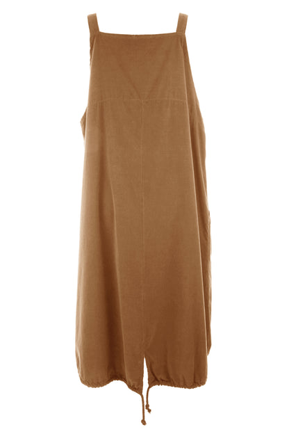 Corduroy Pinafore Midi Dress