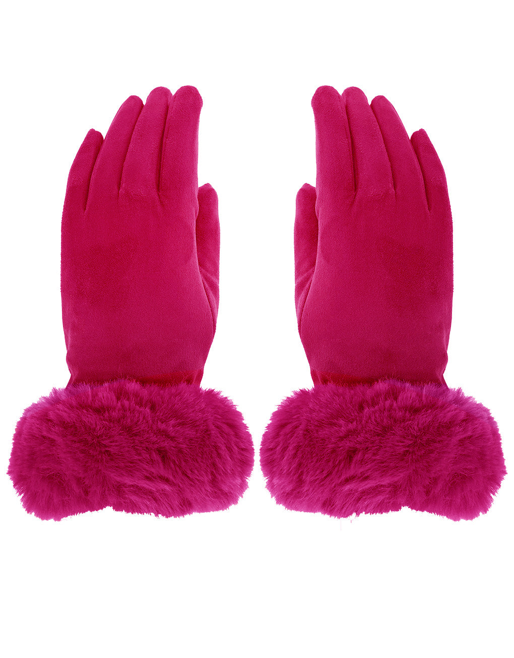 Faux Fur Cuff Suede Gloves