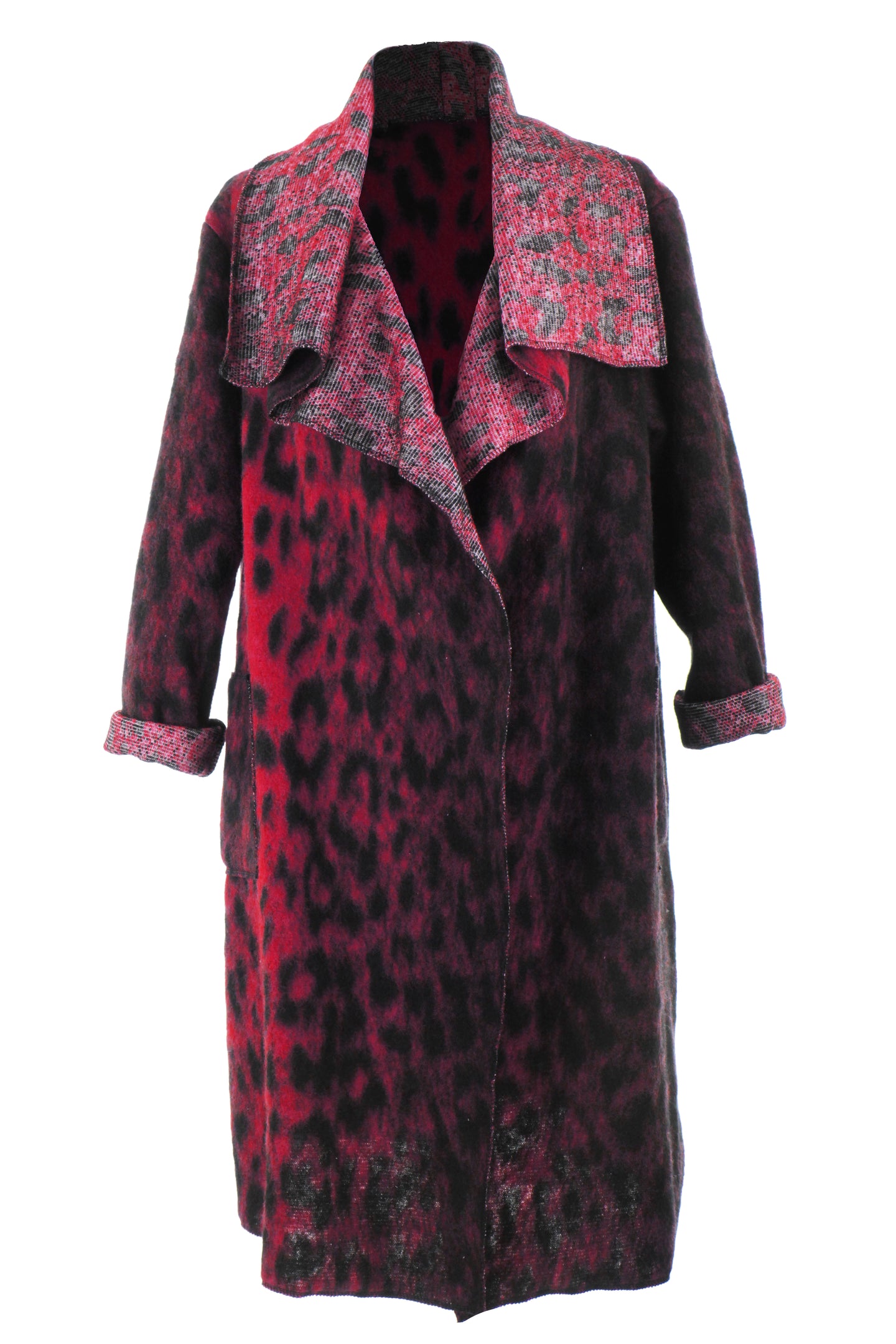 Leopard Print Wool Coat