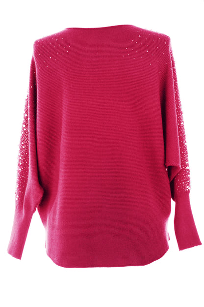 Pearl Diamante Sleeve Jumper