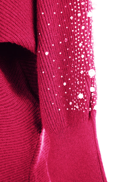 Pearl Diamante Sleeve Jumper