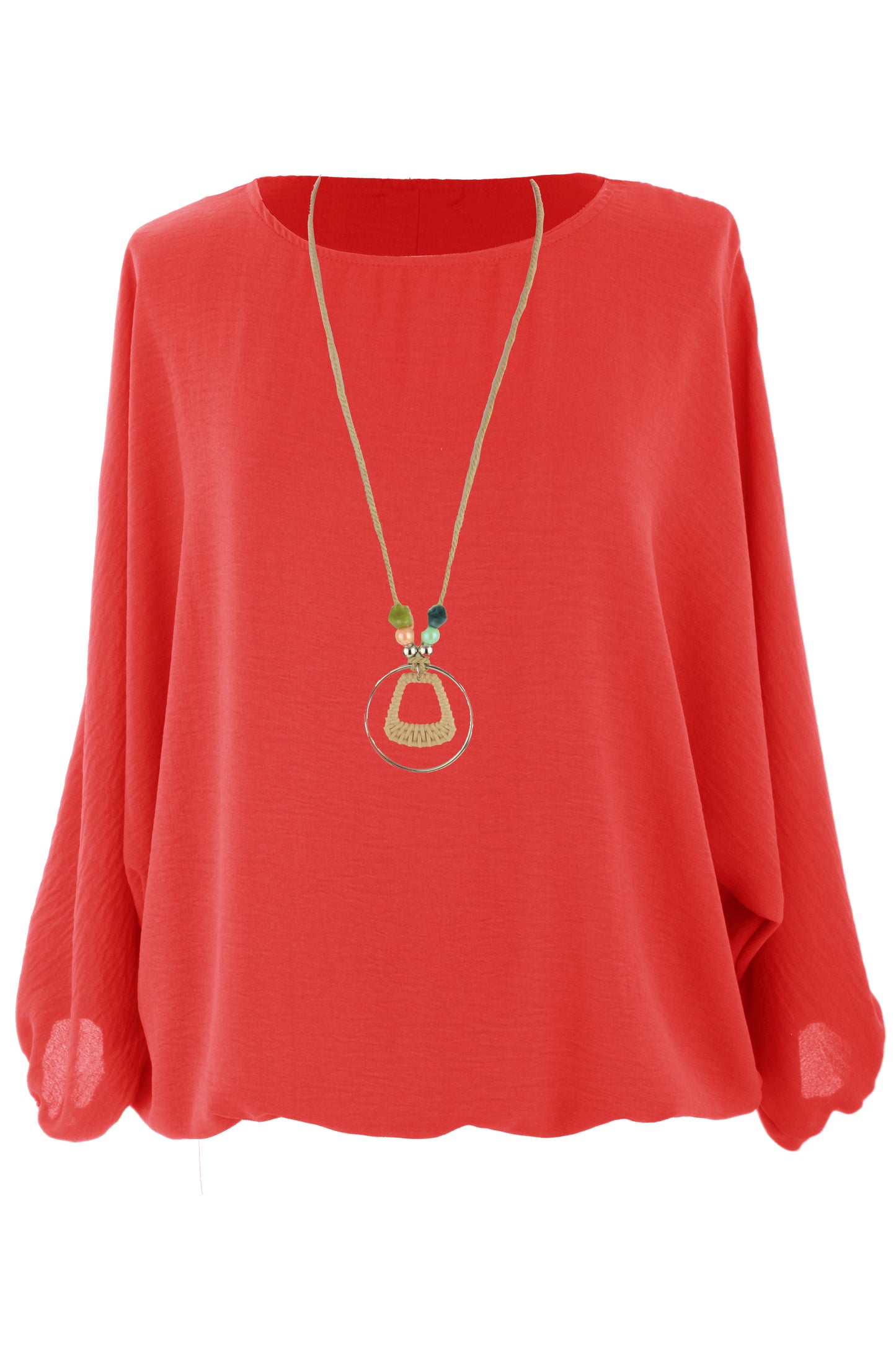 Puffball Hem Necklace Top