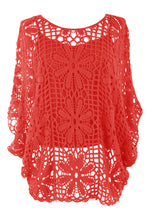 Load image into Gallery viewer, Flower Pattern Crochet Top with Vest
