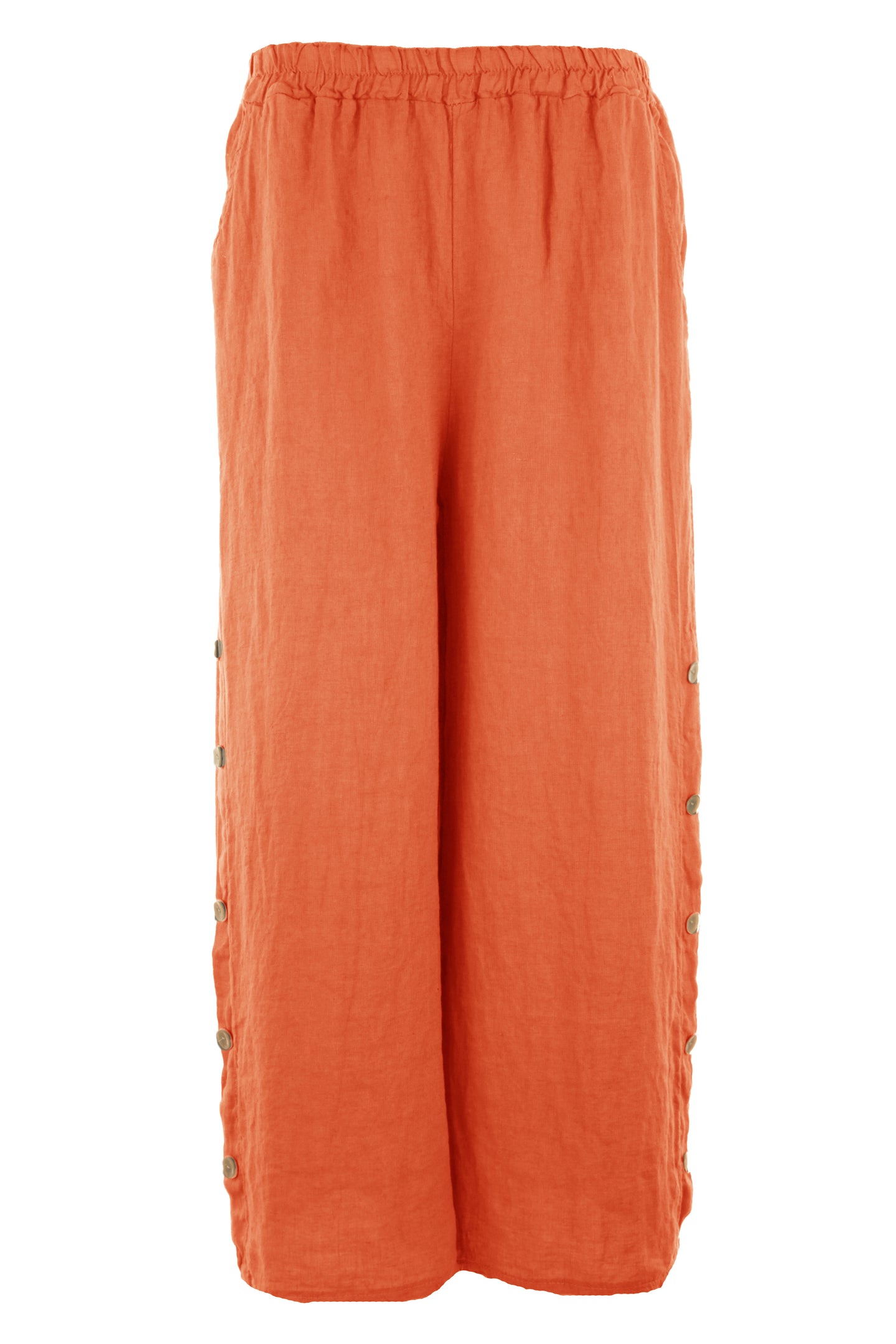 Side Button Detail Linen Trouser