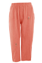 Load image into Gallery viewer, Button Detail Cropped Linen Trouser
