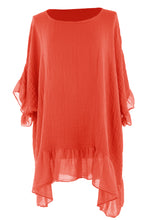Load image into Gallery viewer, Batwing Frill Cuff Hem Cheesecloth Kaftan
